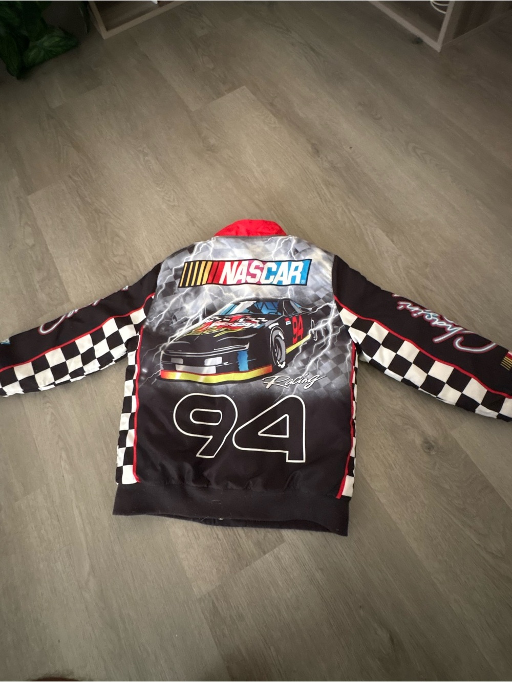 Nascar Black Racing Jacket with Red, White, Blue Accents